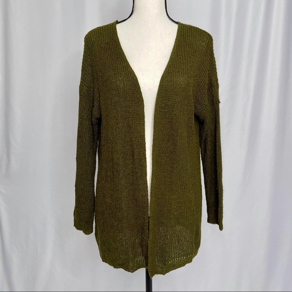 Dreamers Sweaters - Olive Knitted Cardigan Sweater Size Small